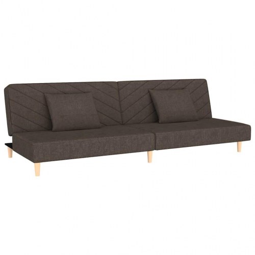 2-personers sovesofa med 2 puder - brun