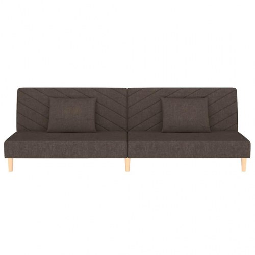 2-personers sovesofa med 2 puder - brun