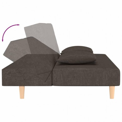 2-personers sovesofa med 2 puder - brun
