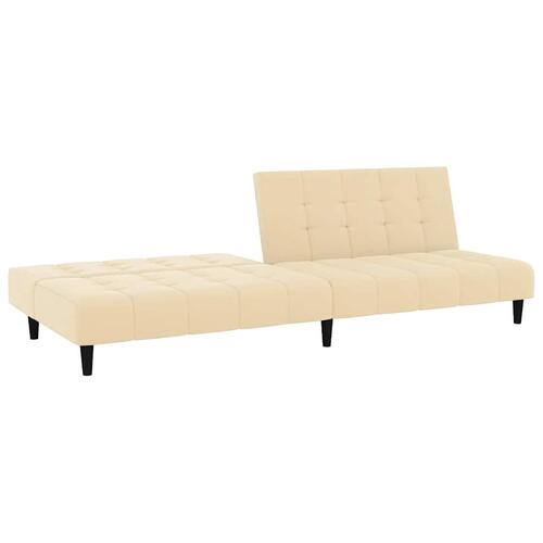 2-personers sovesofa fløjl cremefarvet