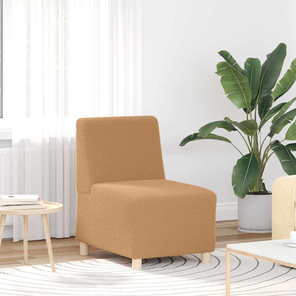 Sofastol 55 cm krøllet uldlignende stof beige