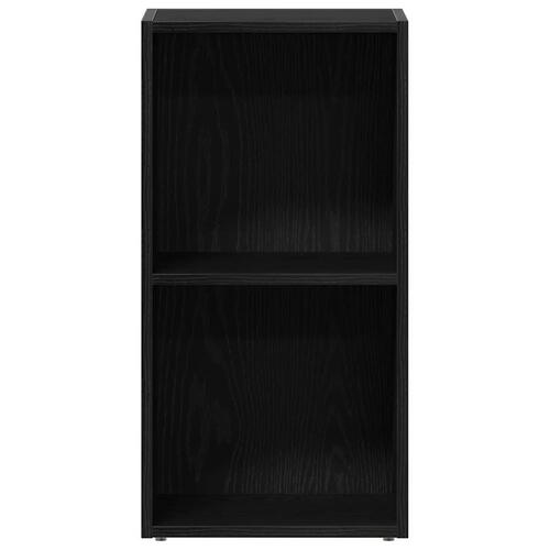 LP-opbevaringsboks 71x34x36 cm konstrueret træ sort-eg