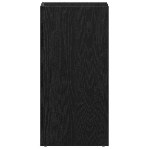 LP-opbevaringsboks 71x34x36 cm konstrueret træ sort-eg