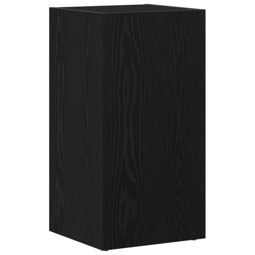 LP-opbevaringsboks 71x34x36 cm konstrueret træ sort-eg