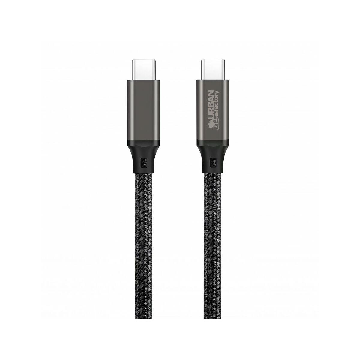 Urban Factory USB-C til USB-C kabel, grå, 2 m