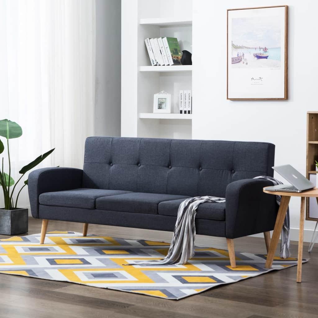 3-personers sofa stof mørkegrå