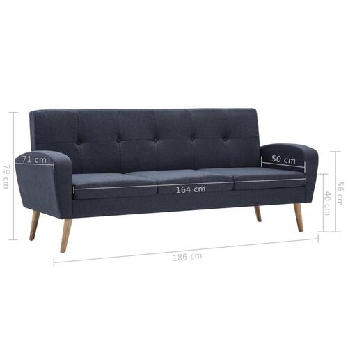 3-personers sofa stof mørkegrå
