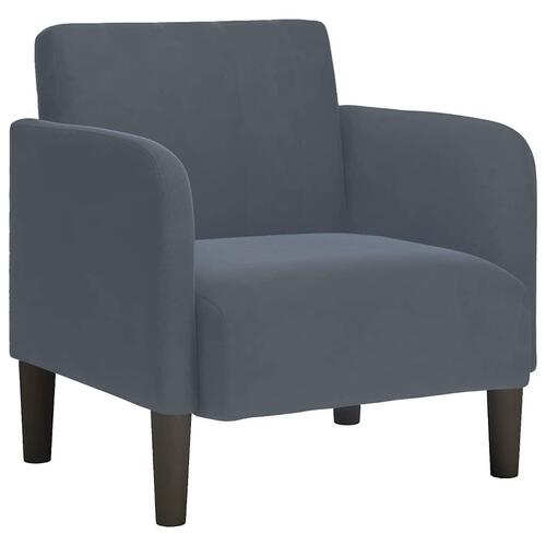 Sofastol med armlæn 54 cm fløjl mørkegrå