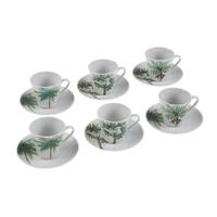 Sæt med kopper og underkopper Versa Porcelæn Ark