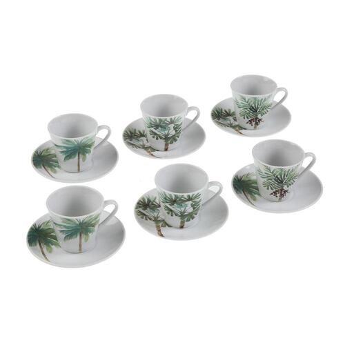 Sæt med kopper og underkopper Versa Porcelæn Ark