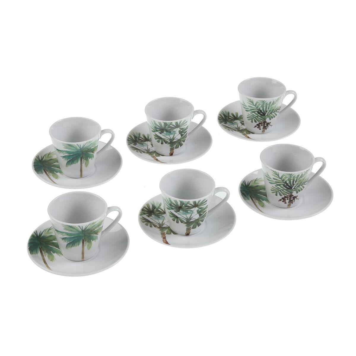 Sæt med kopper og underkopper Versa Porcelæn Ark