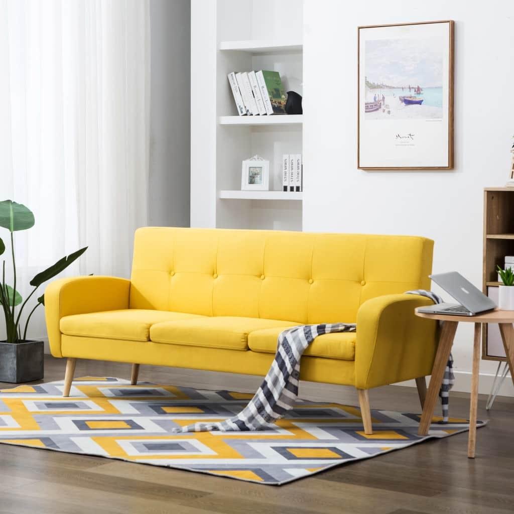 3-personers sofa stof gul