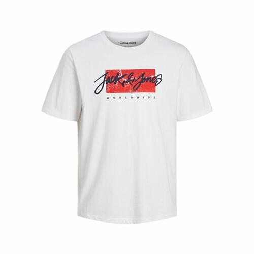 Kortærmet T-shirt til Mænd Jack & Jones tiley Hvid XL