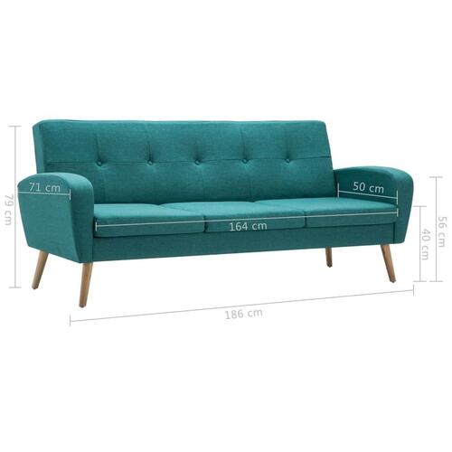 3-personers sofa stof grøn