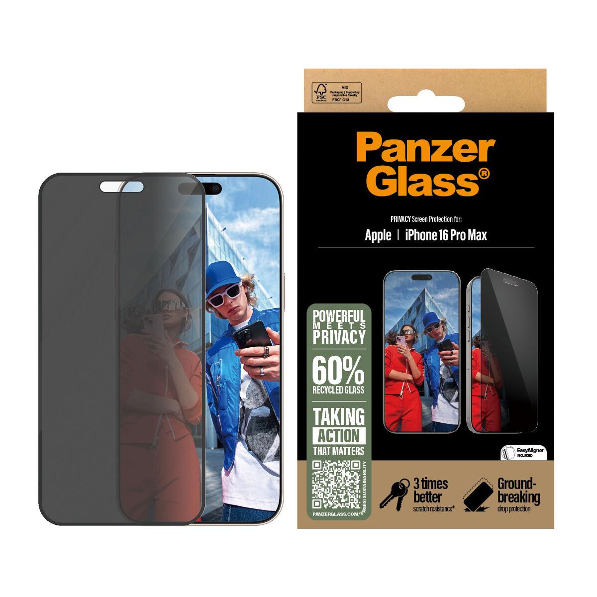 Panzerglass PanzerGlass UWF Privacy Skærmbeskytter iPhone 16 Pro Max 5715685002489 Modsvarer: N/A