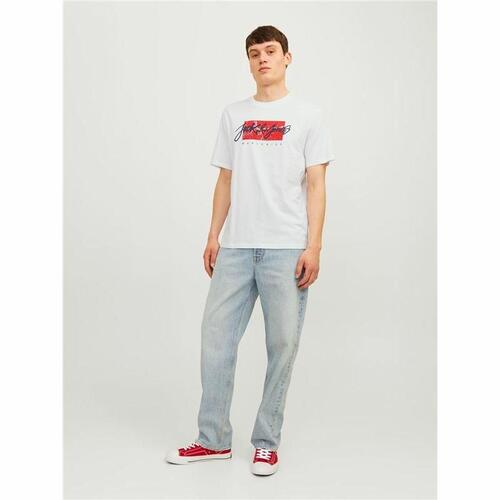Kortærmet T-shirt til Mænd Jack & Jones tiley Hvid M