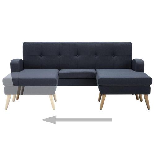 Chaiselong sofa stofbeklædning 186 x 136 x 79 cm mørkegrå