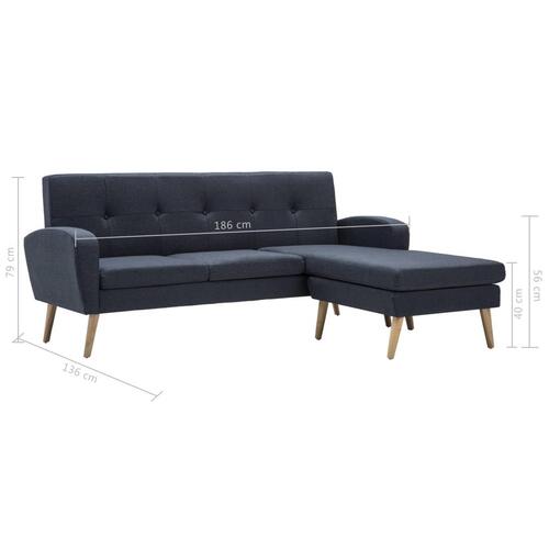 Chaiselong sofa stofbeklædning 186 x 136 x 79 cm mørkegrå