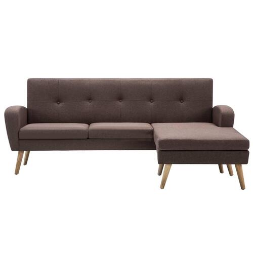 Chaiselong sofa stofbeklædning 186 x 136 x 79 cm brun