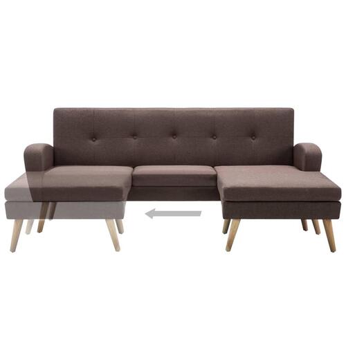 Chaiselong sofa stofbeklædning 186 x 136 x 79 cm brun