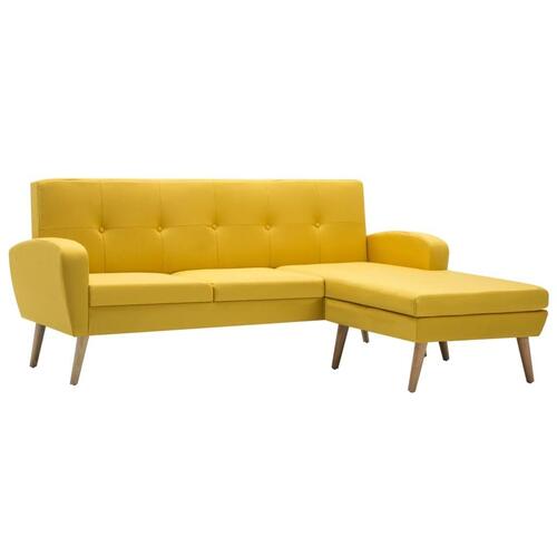 Chaiselong sofa stofbetræk 186 x 136 x 79 cm gul