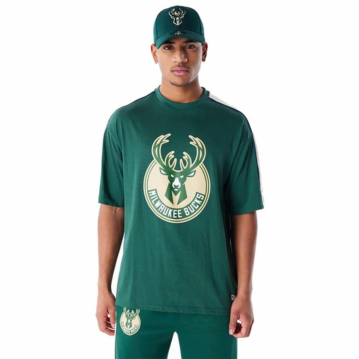 New Era NBA Milwaukee Bucks T-shirt til mænd, lysegrøn (S)