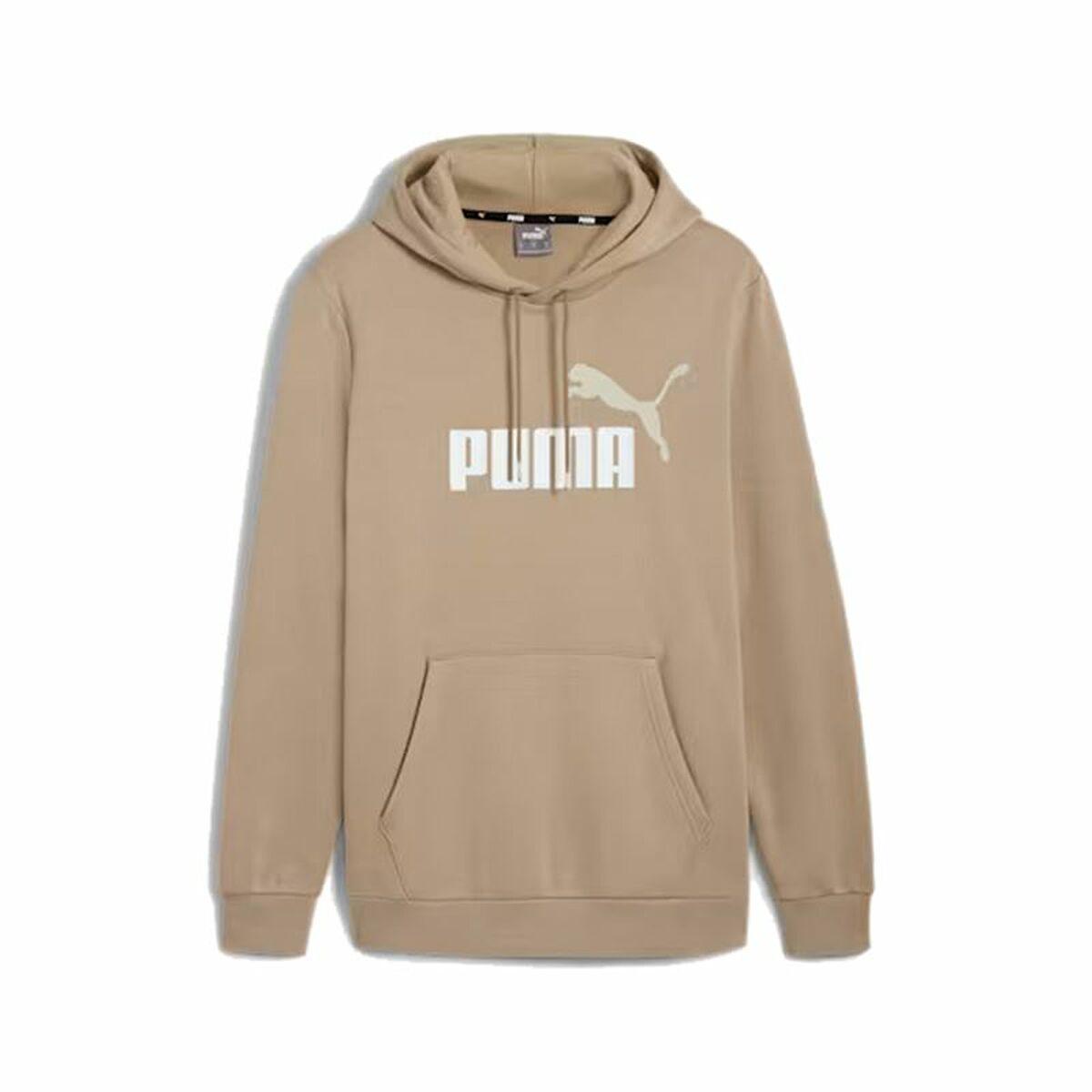 Puma Essentials+ 2 Col Big Logo hættetrøje til mænd - brun, str. L