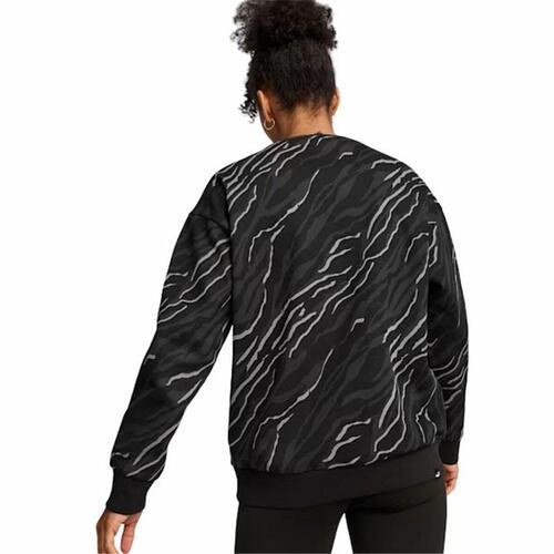 Sweaters uden Hætte til Kvinder Puma Essentials+ Animal Aop Crew Fl Mujer Sort XL