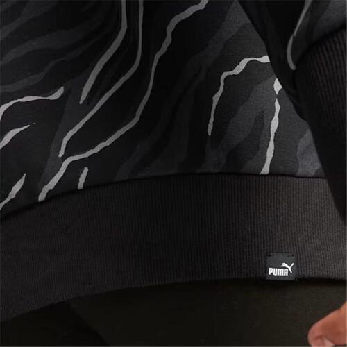 Sweaters uden Hætte til Kvinder Puma Essentials+ Animal Aop Crew Fl Mujer Sort XL