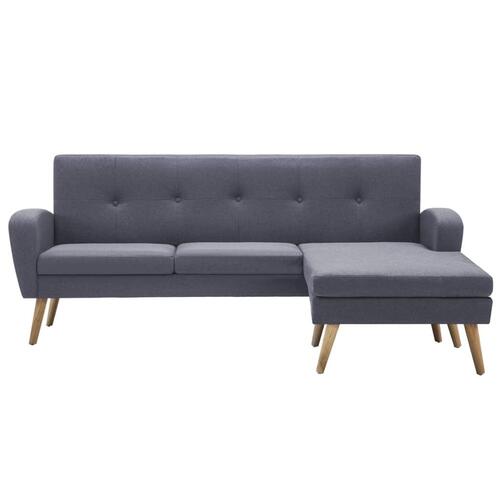 Chaiselong sofa i stofbetræk 186 x 136 x 79 cm lysegrå