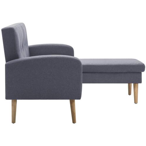 Chaiselong sofa i stofbetræk 186 x 136 x 79 cm lysegrå