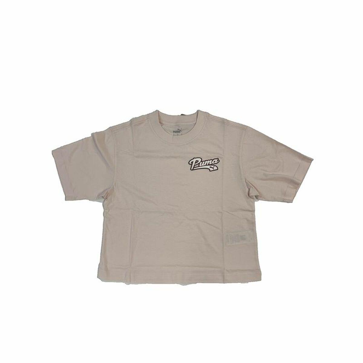 Kortærmet T-shirt til Kvinder Puma Puma Script Beige XS