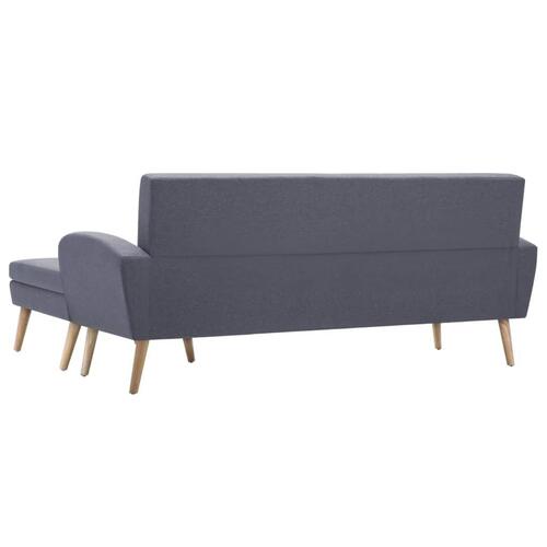 Chaiselong sofa i stofbetræk 186 x 136 x 79 cm lysegrå