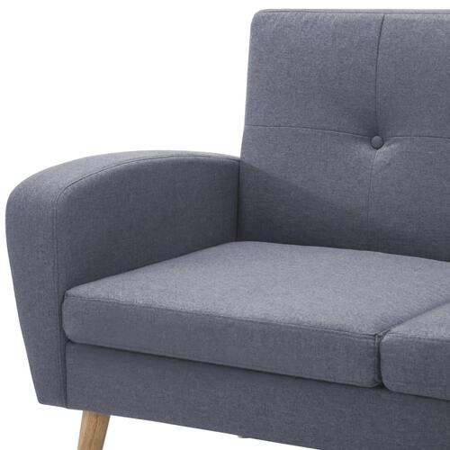 Chaiselong sofa i stofbetræk 186 x 136 x 79 cm lysegrå