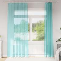 Voile-gardiner med løkker 2 stk. 140x245 cm turkis