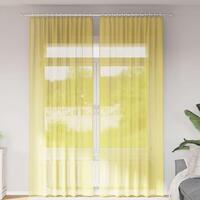 Voile-gardiner med løkker 2 stk. 140x260 cm gul
