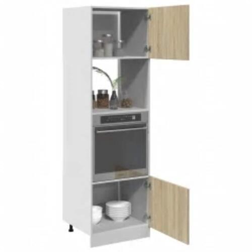 Skab til mikroovn 60x57x207 cm konstrueret træ sonoma-eg