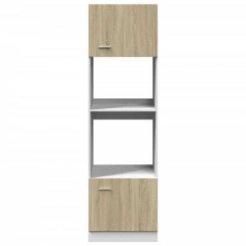 Skab til mikroovn 60x57x207 cm konstrueret træ sonoma-eg