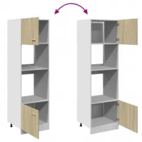 Skab til mikroovn 60x57x207 cm konstrueret træ sonoma-eg