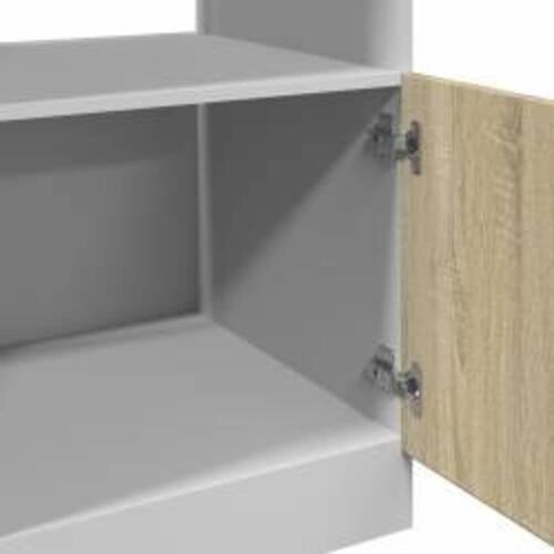 Skab til mikroovn 60x57x207 cm konstrueret træ sonoma-eg