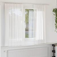 Voile-gardiner med løkker 2 stk. 140x140 cm hvid