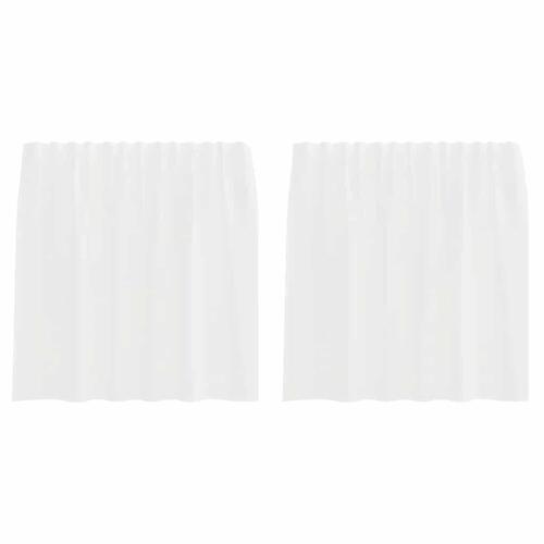 Voile-gardiner med løkker 2 stk. 140x140 cm hvid