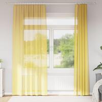Voile-gardiner med løkker 2 stk. 140x245 cm gul