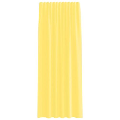 Voile-gardiner med løkker 2 stk. 140x245 cm gul