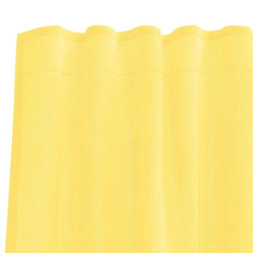 Voile-gardiner med løkker 2 stk. 140x245 cm gul