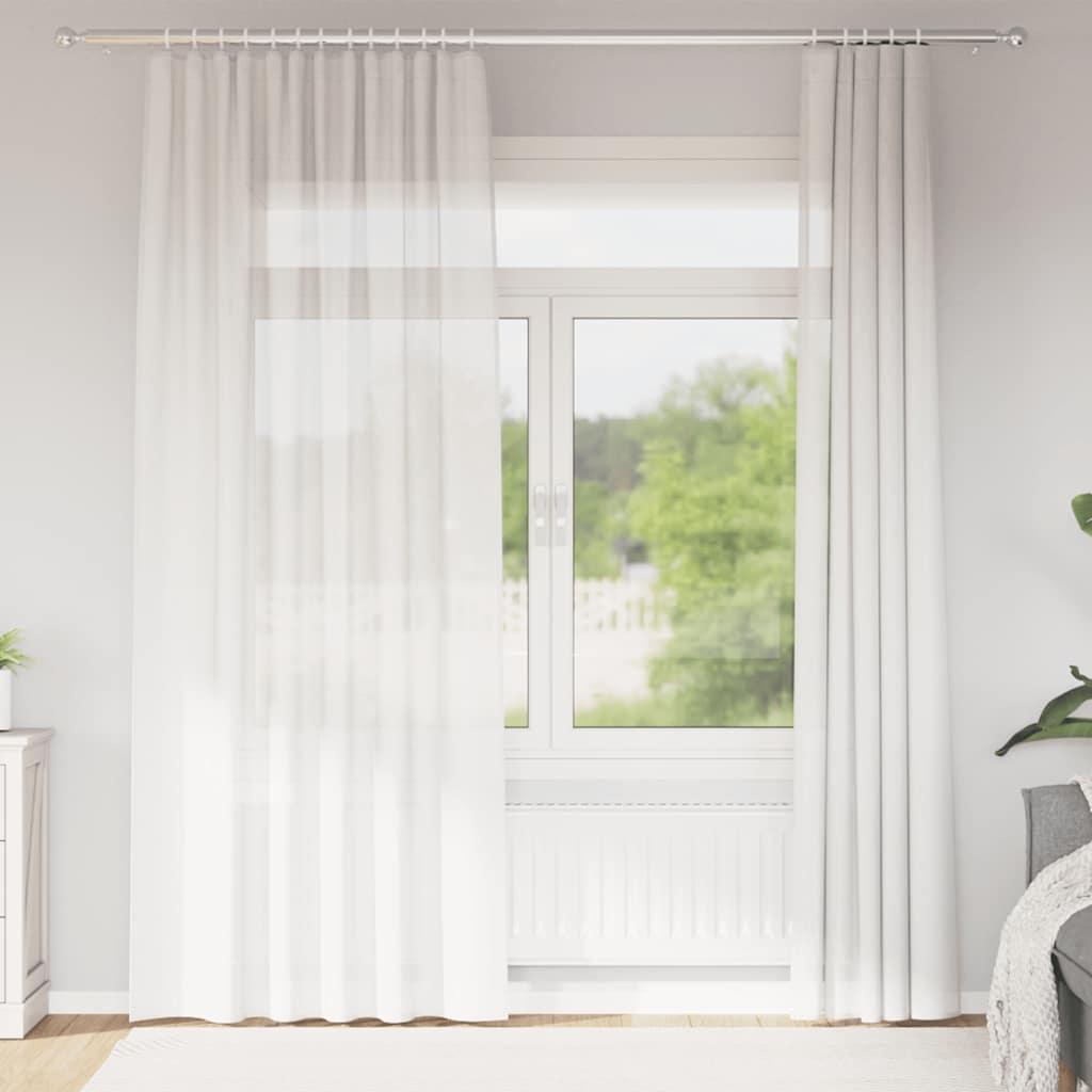 Voile-gardiner med løkker 2 stk. 140x225 cm hvid