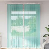 Voile-gardiner med løkker 2 stk. 140x260 cm turkis