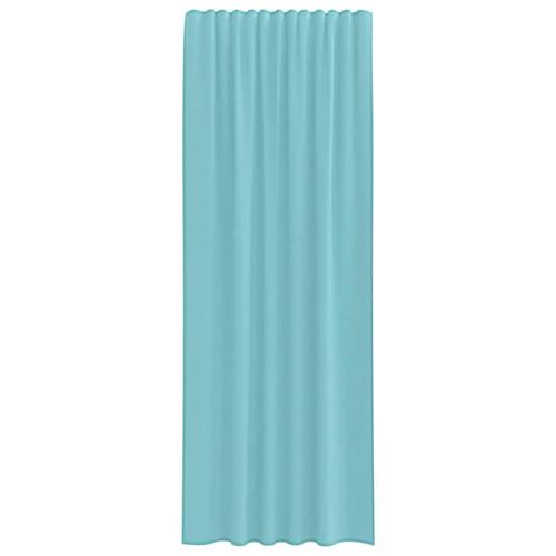 Voile-gardiner med løkker 2 stk. 140x260 cm turkis