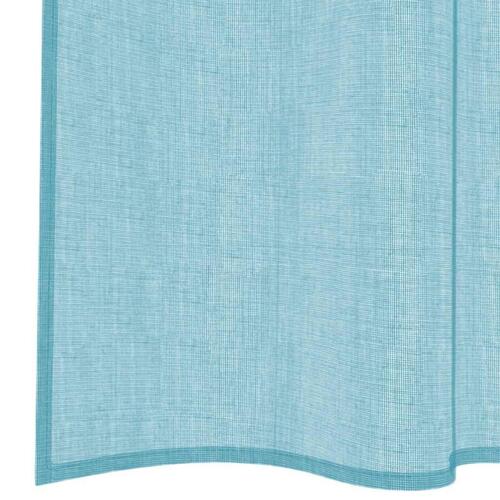 Voile-gardiner med løkker 2 stk. 140x260 cm turkis