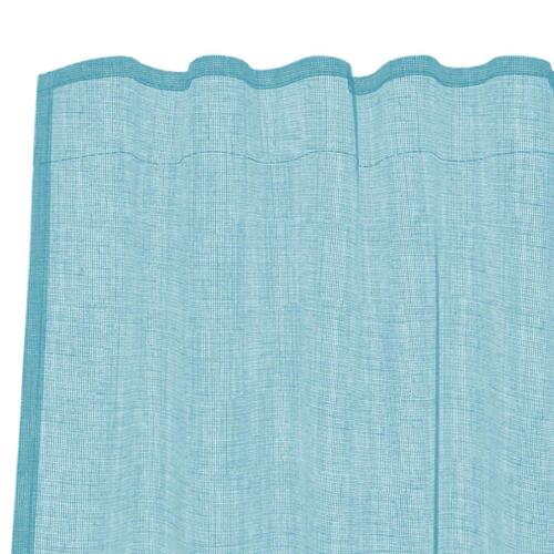 Voile-gardiner med løkker 2 stk. 140x260 cm turkis
